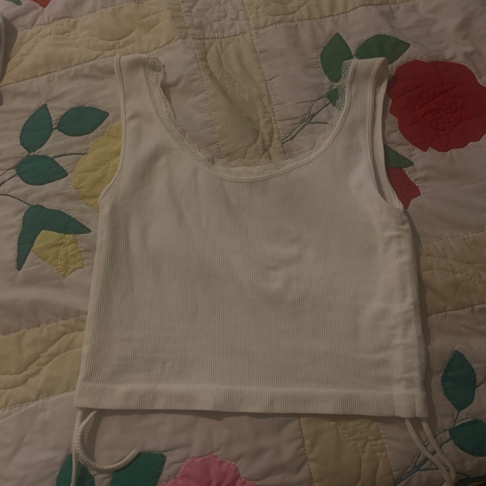 Lacey White Ribbed Tank Top | NWOT